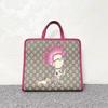 [Pre-Owned] Punk Print Vintage Logo Canvas And Leather Tote Bag - Excellent #R3HPF3