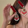 Этническая Красная Алмазная Заколка с Бахромой, Ретро Бохо Модные Аксессуары для Волос Новогодние