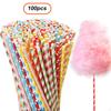 100 Pieces Paper Straws Candy Cones Multicolor Candies Making Supplies Sticks for Summer Juice
