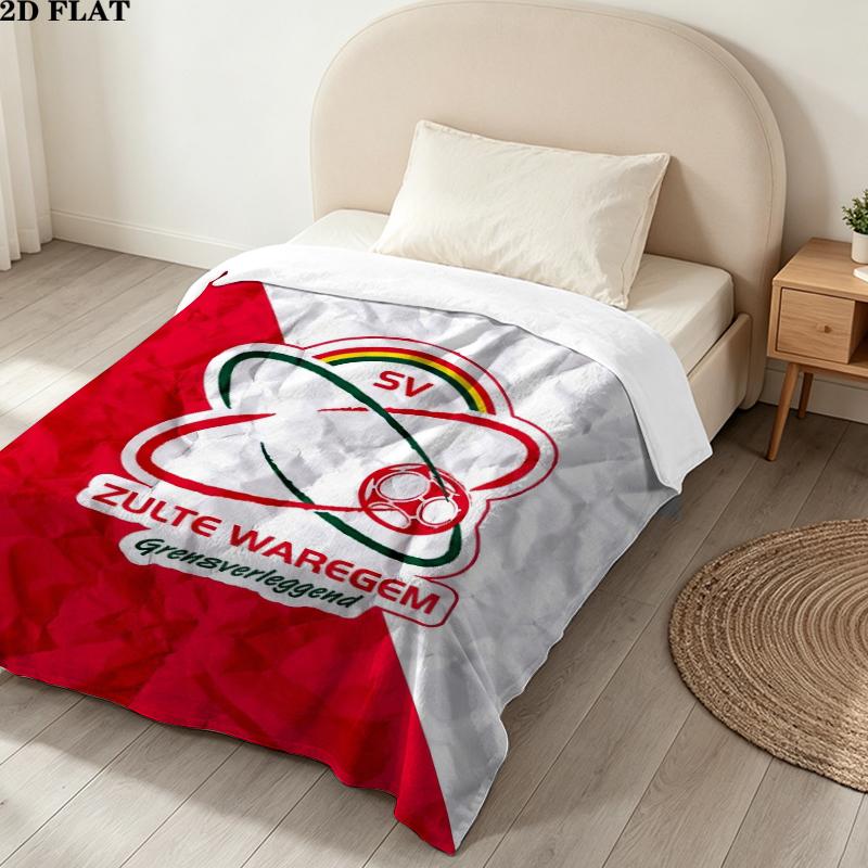 Sv Zulte Waregem Print Flannel Blanket, High quality Comfortable for All Seasons, Home Decor, Warmth and Comfort, Perfect for Christmas Gifts