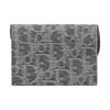 DIOR Saddle Bloom Signature Pattern Cotton Calfskin Fabric Card Holder Women's Gray