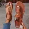 Fashion New Popular Thong Sandals for Women Summer Simple Fashionable Flats Outdoor Beach Shoes Casual Ladies Rome Sandals Zapatos Mujer