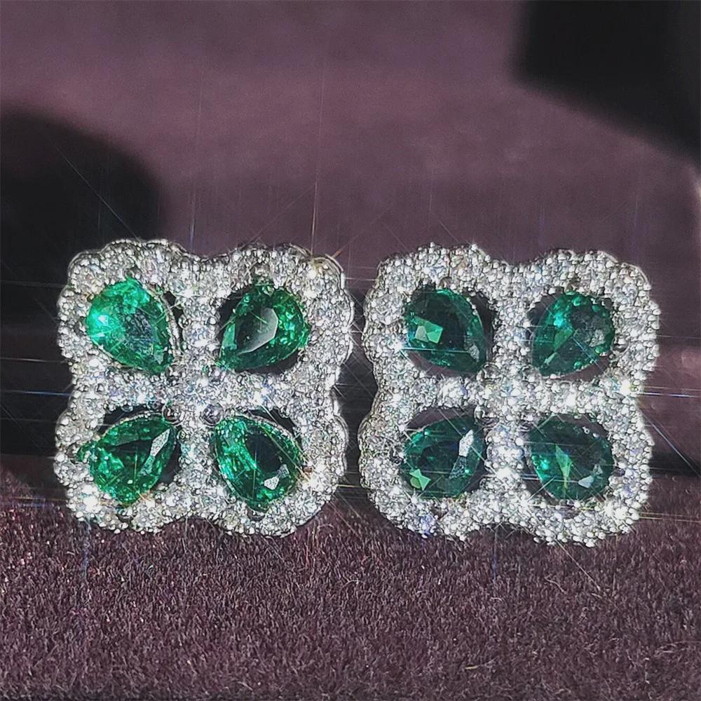 Изумрудный комплект Lucky Clover: Изысканный, универсальный дизайн для женщин (J6885)