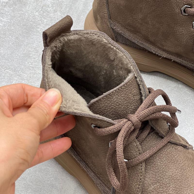 Женские зимние ботильоны Кроссовки Зимние ботинки Женская обувь на платформе Удобные туфли с круглым носком на низком каблуке Элегантные осенние панк-ботинки