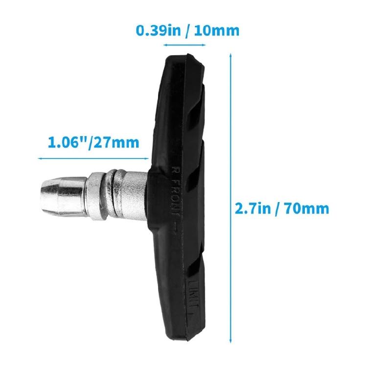2 пары тормозных колодок V-brake для горного велосипеда, тормозной крепёж для велосипеда, колодка, тормозной башмак, колесо велосипеда, тормозная колодка с изогнутой трубкой и гильзой