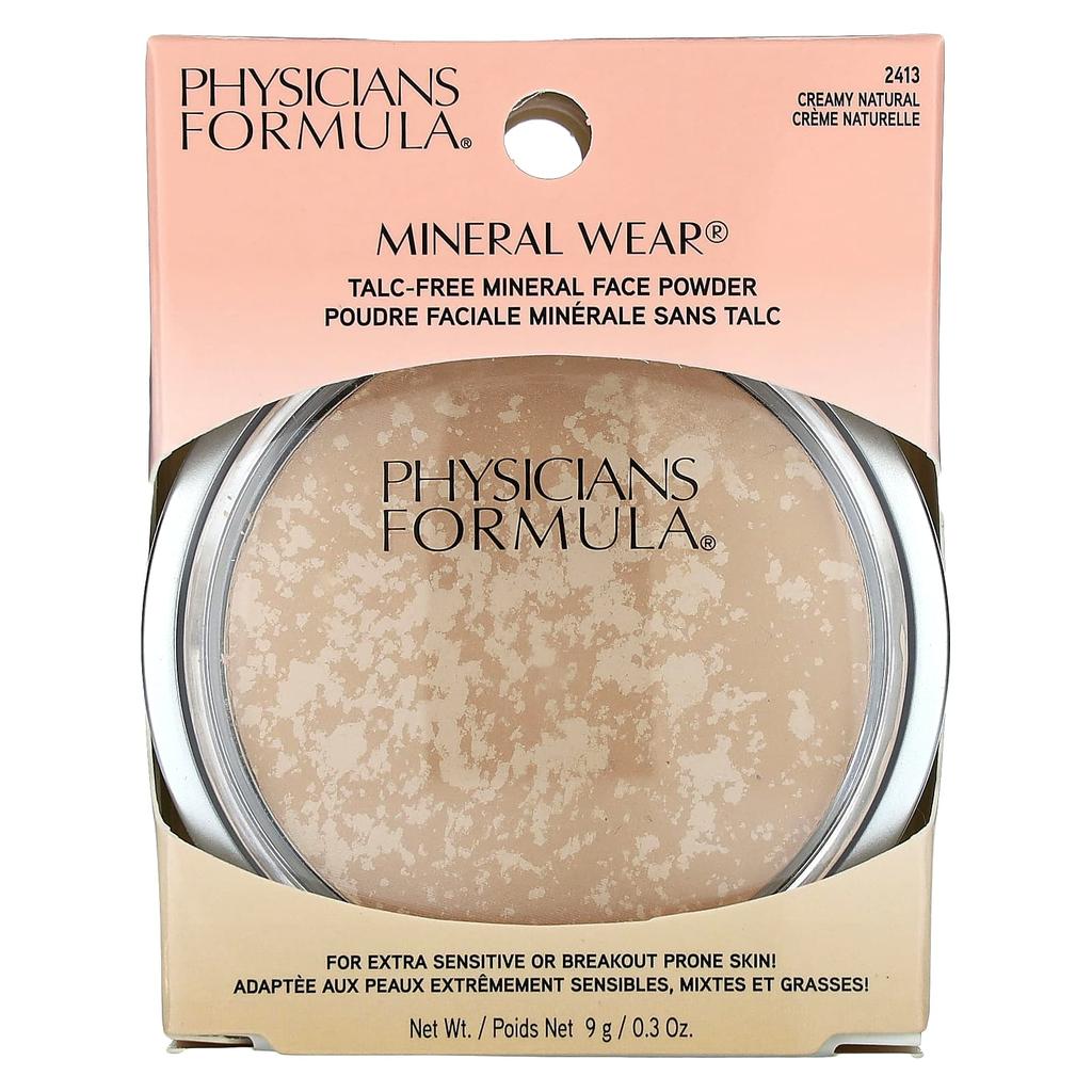 Mineral Wear, Talc-Free Mineral Face Powder, 2413 Creamy Natural, 9G(0.3Oz)