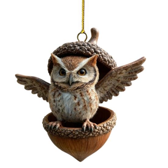 Лесные животные Желудь Украшения 2D Плоские Акриловые Шишки Животные Украшения для Рождественской Елки Лесные Существа Подвесное Украшение для Рождественской Елки Декор для Вечеринки