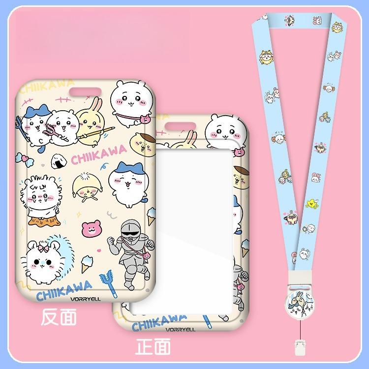 Chiikawa Cute Ins Style Lanyard Card Student Usagi Hachiware Cute Card Bus Card Holder Certificate Lanyard Cartoon Keychain Gift