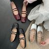 Square Head Versatile French Retro Popular Mary Jane Shoes Women's 2025 New Spring Xiaoxiang with Skirt Light Mouth Single Shoes