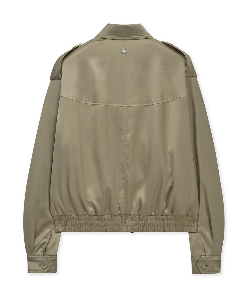 Ungimmick Epaulette Satin Blouson Jacket (Beige)