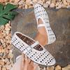 Fashion 2024 New Casual Fashionable Women's Summer Hollow Ladies Shoes  Closed Toe Sandals Soft and Comfortable Ballet Flat Shoes