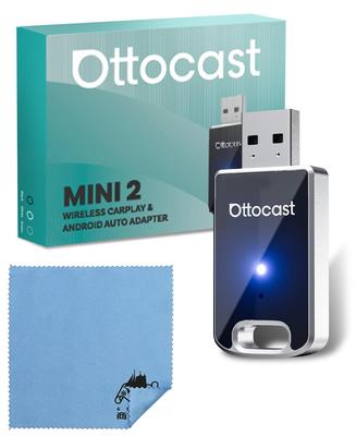 Оригинальный беспроводной адаптер OTTOCAST Mini2 CarPlay Android Auto для совместимости с проводными CarPlay и Android. Совместим с авторизованными отечественными дилерами