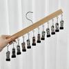 Вешалка для брюк с 12 зажимами Экономия места Органайзер для шкафа Металлический зажим без следов для брюк для йоги, леггинсов, джинсов, юбок