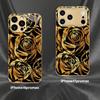 Роскошный черный и золотой чехол для телефона с изображением розы для iPhone 17 Pro Max, чехол для iPhone 17 16 15 14 13 12 11 Pro Plus