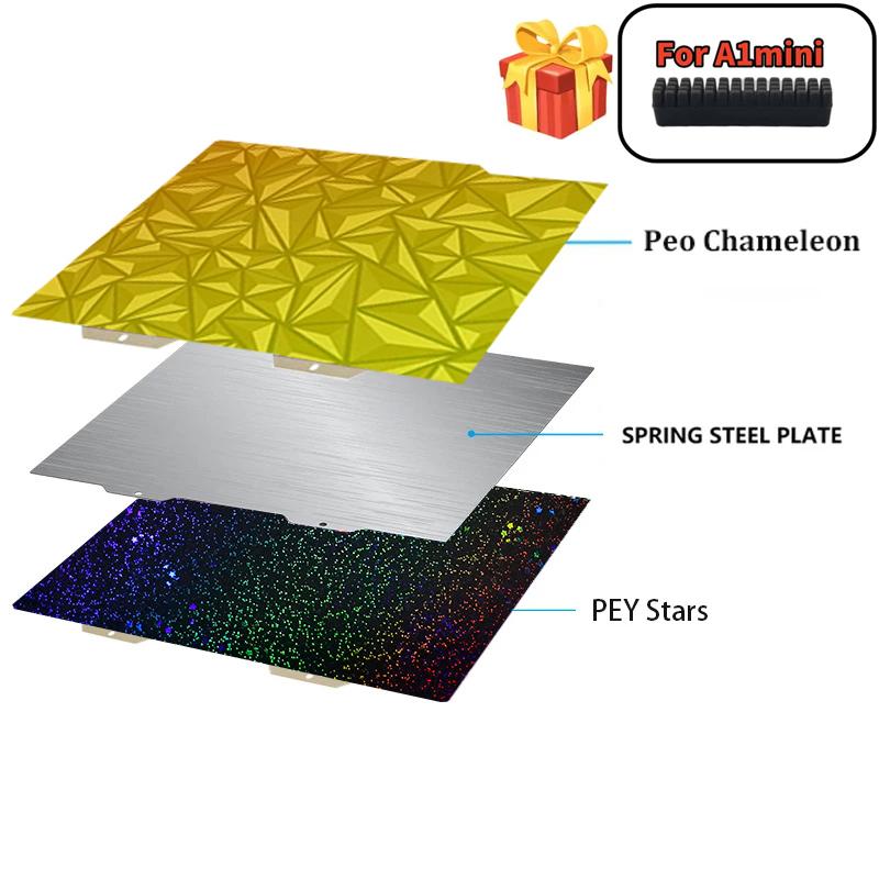 184x184mm For Bambu Lab A1 Mini Build Plate H1H PEY PEO PET PEI Smooth Textured Bambulabs Bed Spring Steel Sheet Pei Sheet