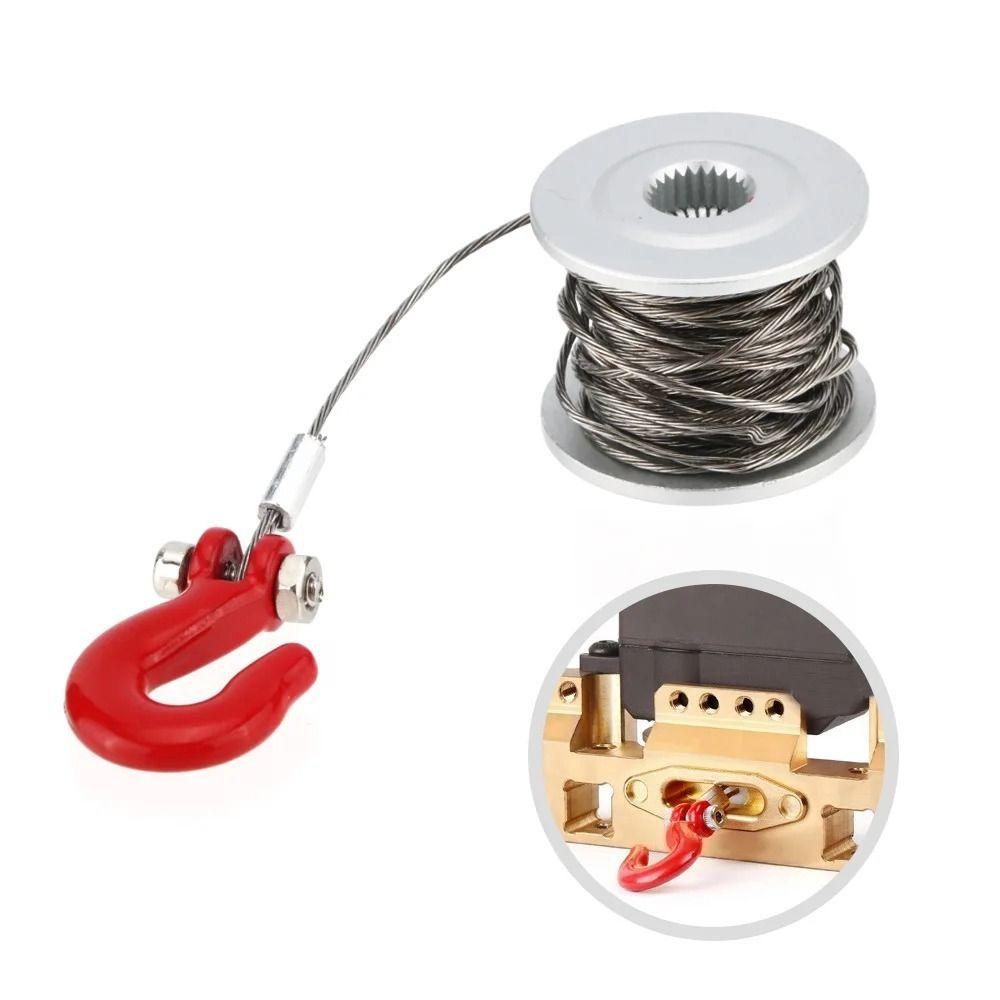 Silver Red Steel Wires Trailer Hook Metal Tow Hook Accessories Simulation Climbing Car
