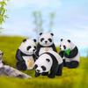 4Pcs Compact Eye-catching Decorative Long Lasting Childlike Panda Model Figure Toy Desk Ornament Statue