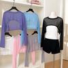 Casual Sun Protection Cover Up Mesh Arm Sleeve Cover Lightweight Chiffon Layering Top  Outdoor