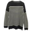 ORCIVAL wool Border Pattern Long sleeve sweater 5 Black series knit Men's Used