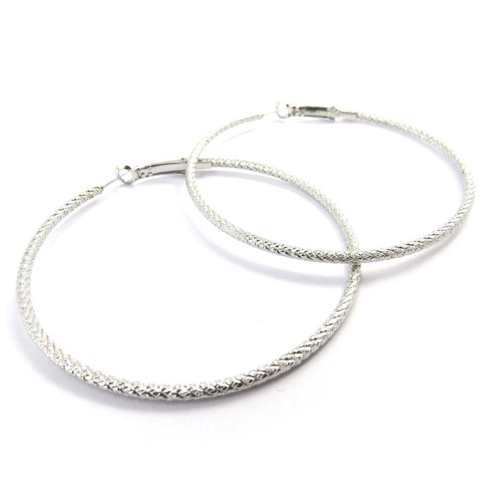 Les Trésors De Lily [L9589] - Silver 'Choréographie' Hoop Earrings Ø 60 Mm
