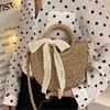 Ribbon Bag Handmade Yogodlns Straw For Women Summer Large Capacity Beach Bags Rattan Basket Vacation Woven Straw Shoulder Bag
