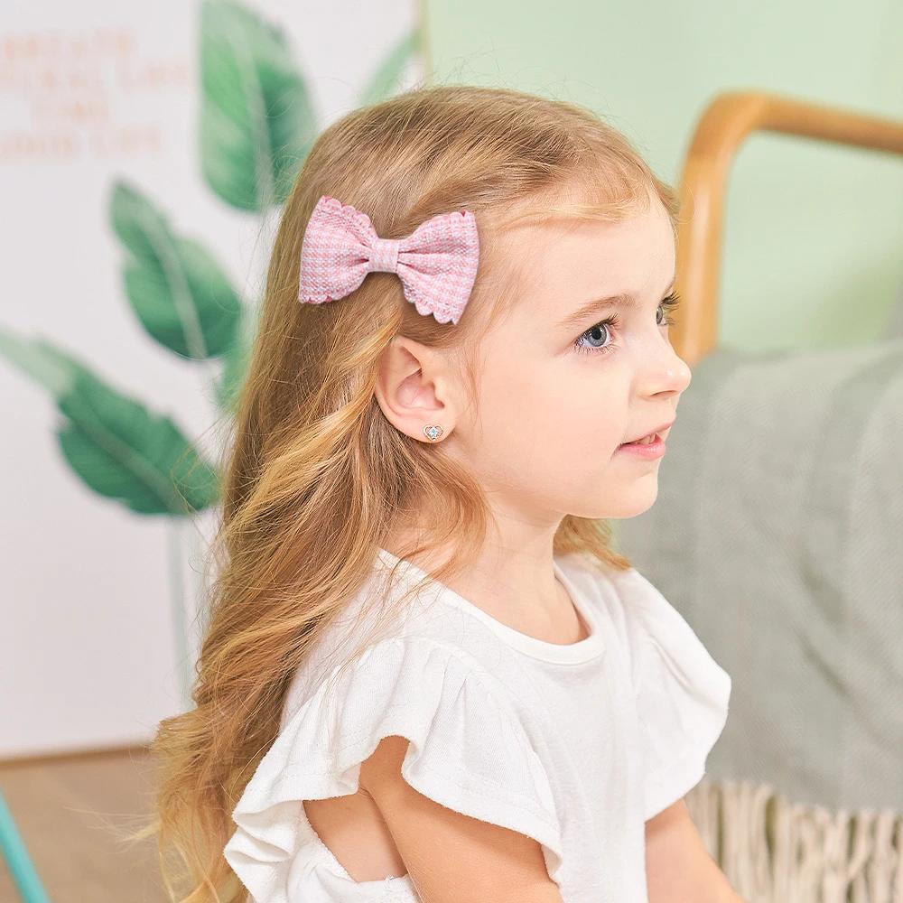 2 шт./компл. Однотонные нейлоновые детские бантики Заколки для волос для маленьких девочек Ручной работы Бантик Заколка-автомат Фотографические аксессуары для волос