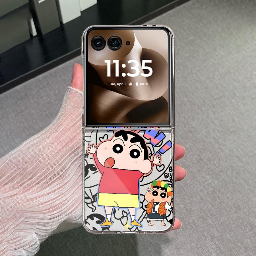 Cool Crayon Shin Chan Soft Clear Phone Cover Luxury Funda Case for Motorola Razr 50/60 50Ultra 60 Ultra 50