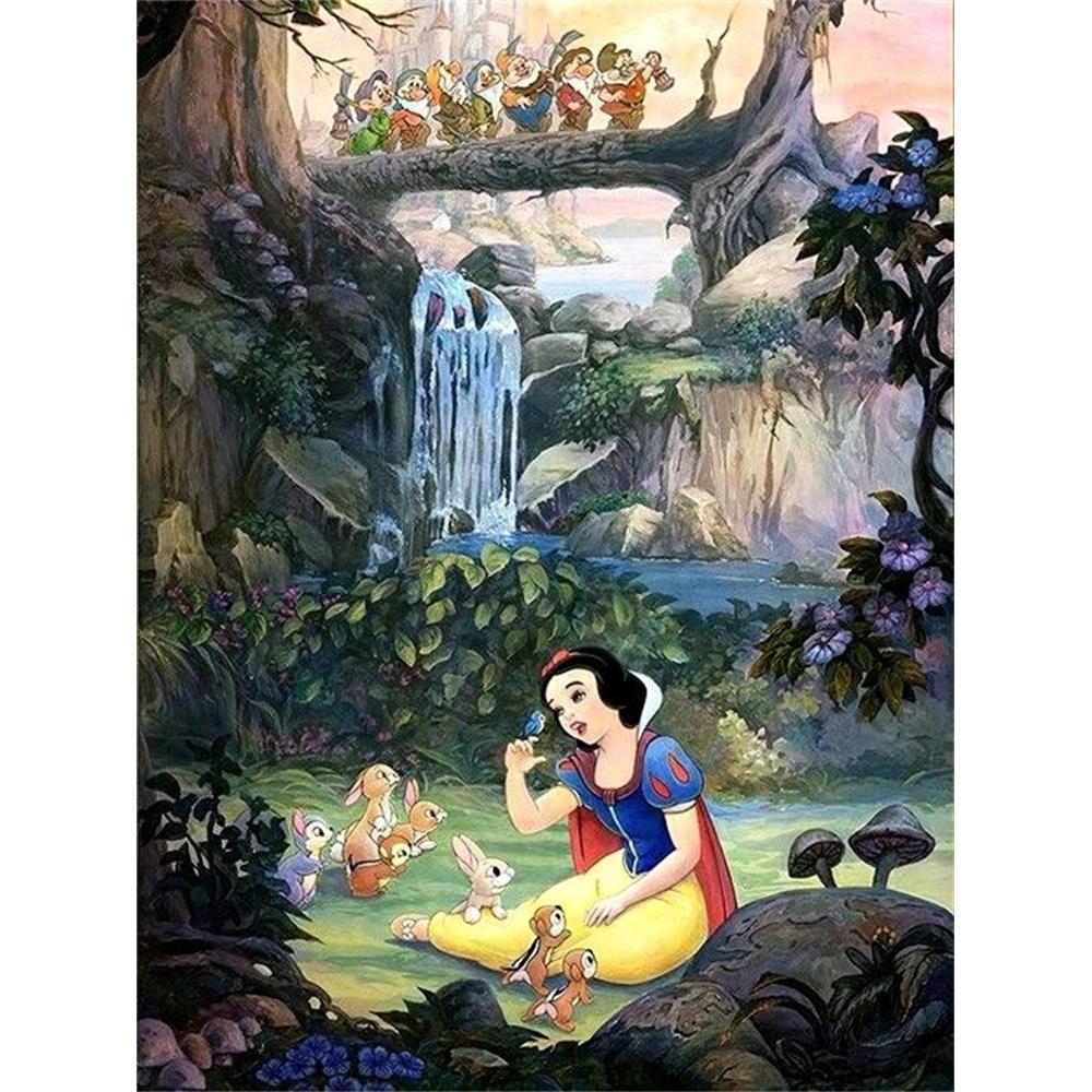 Disney Алмазная живопись Белоснежка Классическая сцена Декоративная картина Мозаика Ремесло Хобби Сделай сам Подарок Украшение дома Вышивка