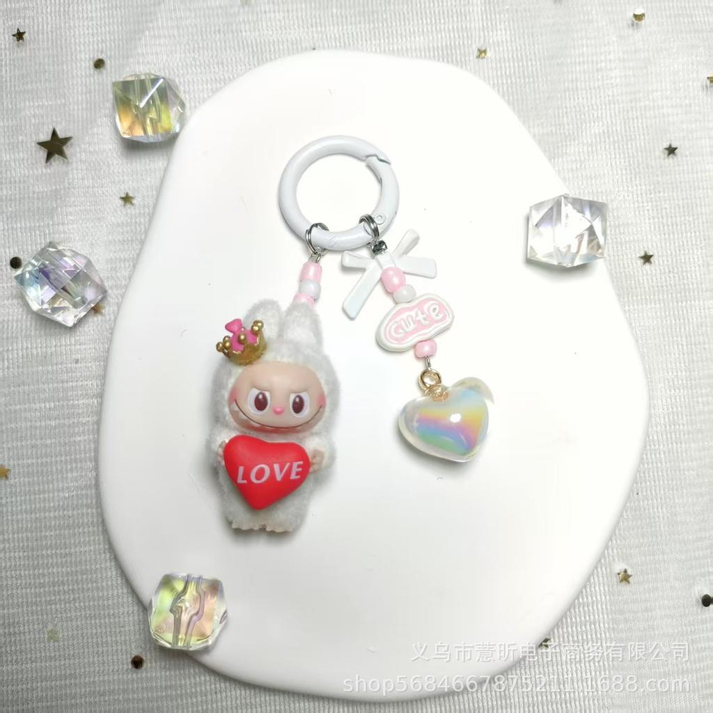 Cartoon Cute Flocking Mini Love Labu Labu Mobile Phone Pendant School Bag Doll Keychain Gift