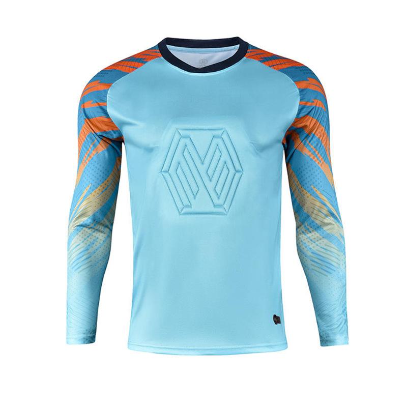 Football goalkeeper jersey set Men's adult long-sleeved sponge pads Game training goalkeeper jersey Spot wholesale