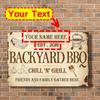 Индивидуальная металлическая табличка BBQ 8x12 дюймов, уличная, ретро, приветственная, с именем