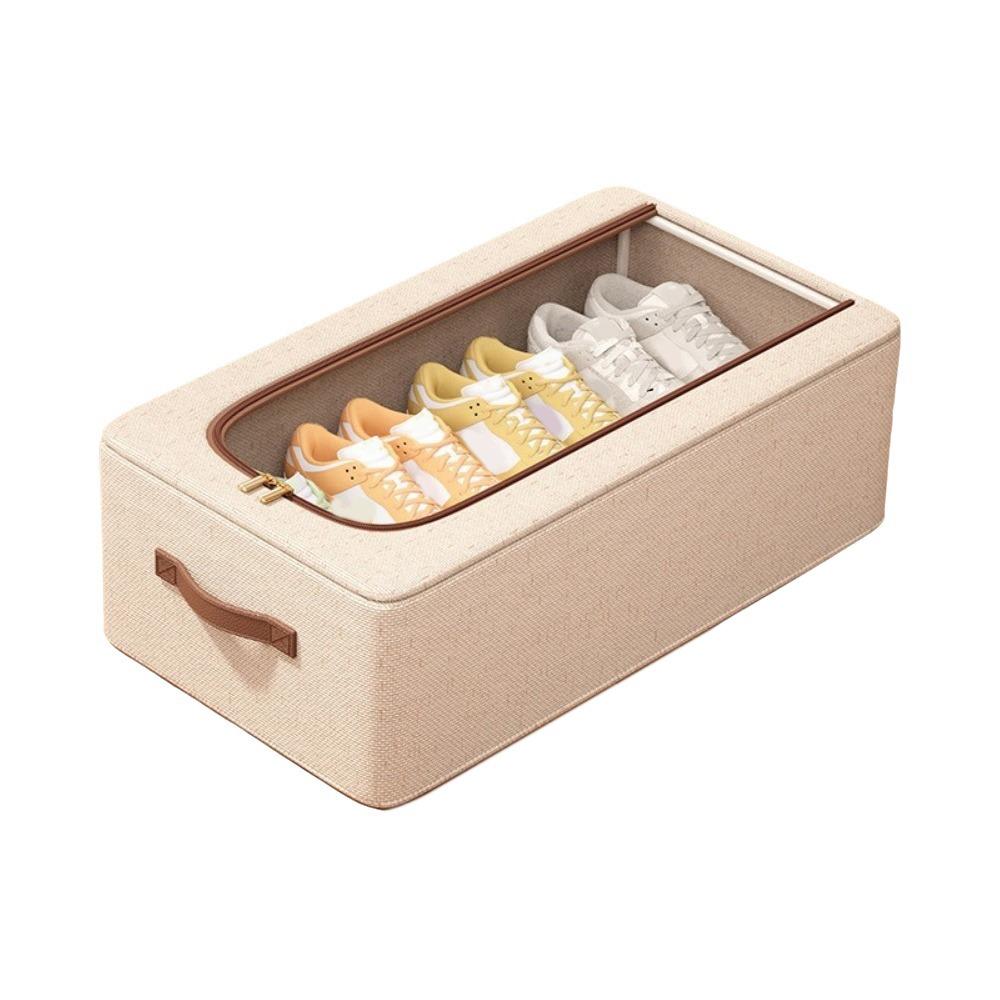 Folding Under Bed Shoe Organizer Sturdy Handles Shoes Container Durable Shoe Holder  Wardrobe