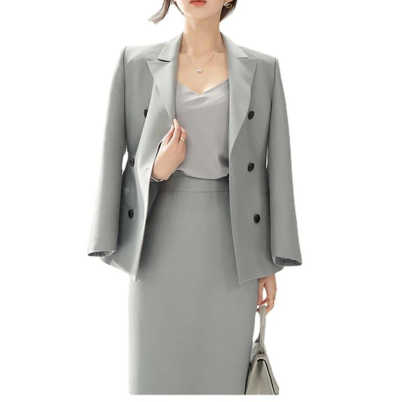 Шикарный модный пригородный костюм: Комплект из облегающего блейзера и юбки для изысканного стиля OL