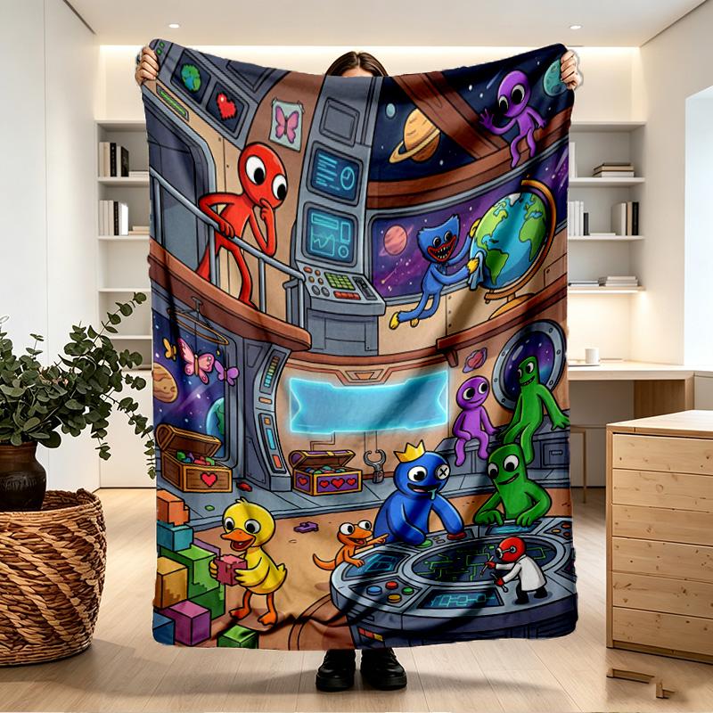 Game Rainbow Friends Print Blanket - Soft & Comfortable, for Bedroom, Travel, Sofa, Home Decoration - Birthday Christmas Gift for Friend