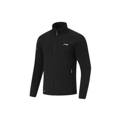 Мужская спортивная куртка Li Ning Fitness Series с воротником-стойкой, облегающая, черного цвета AFDU415-5