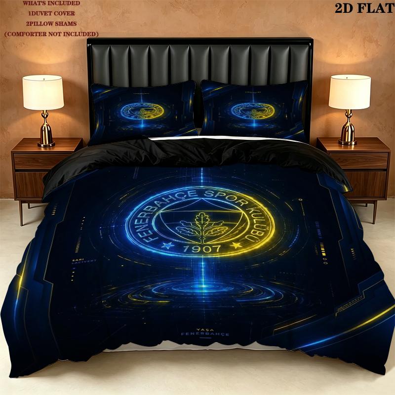 Fenerbahe Sk Pattern Bedding uilt Set uilt Cover Pillowcase Home Decoration Birthday Gift (1 * duvet cover + 2 * pillowcase without core)
