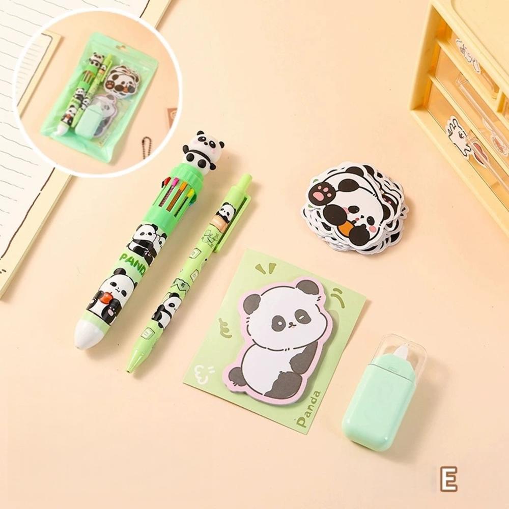 Portable 6-in-1 Stationery Set Cartoon Rabbit Bear Student Stationery Bag Pencil Eraser Sharpener Kindergarten School Supplies