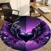 1pc HeartWings Office Round Area Rug, Indoor Mat Suitable ForOffice, Under Office Chairs Bedroom Living Room Home Decor T187