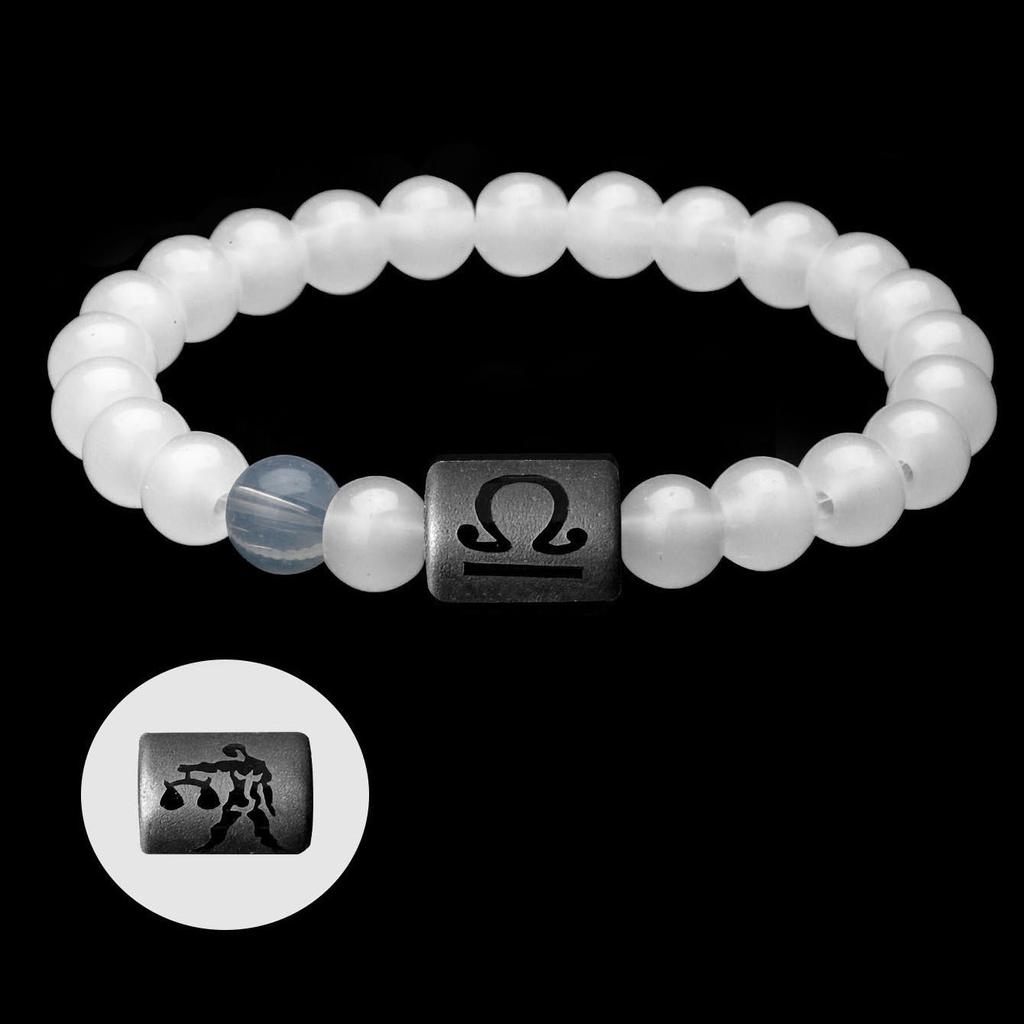 12 Constellation Natural Stone Beads Bracelets For Men Women Zodiac Signs Bracelet Aries Taurus Virgo