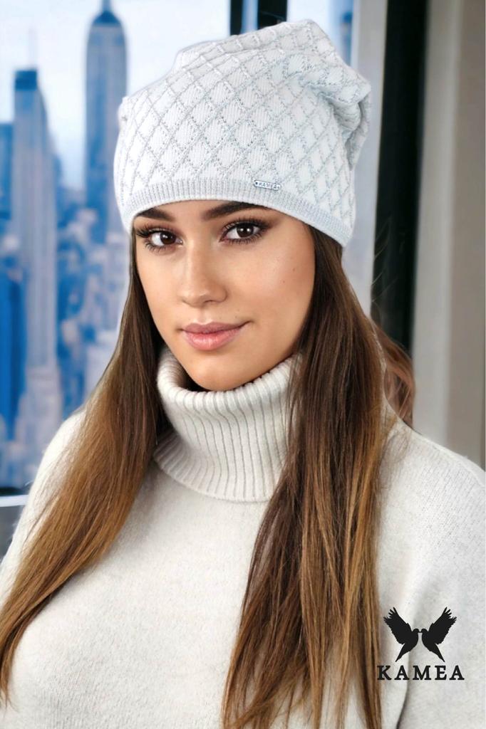 Centuria Viscose Cap with a Shiny Finish, White