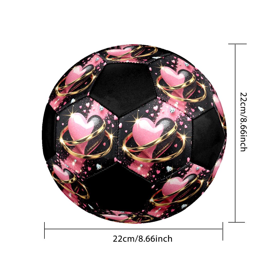 Heart Indoor Soccer Ball Colorful Machine Stitched PVC Size 5 Team Training Competition Ready Durable High-Bounce Cool Sports Gift