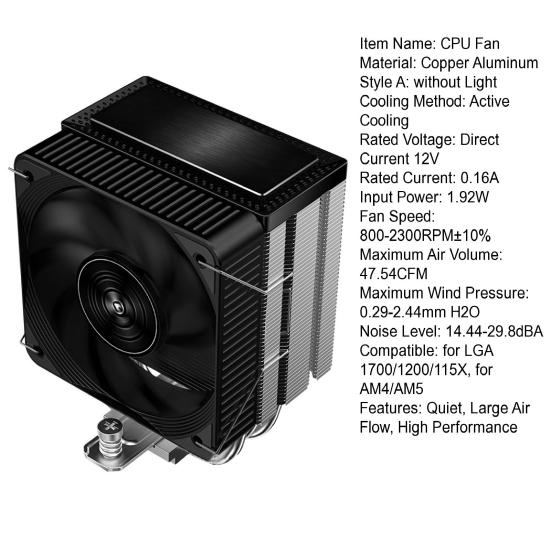 Вентилятор охлаждения ЦП 1700/1200/115X для AM4/AM5 для LGA 5V ARGB 4Pin PWM Тихий