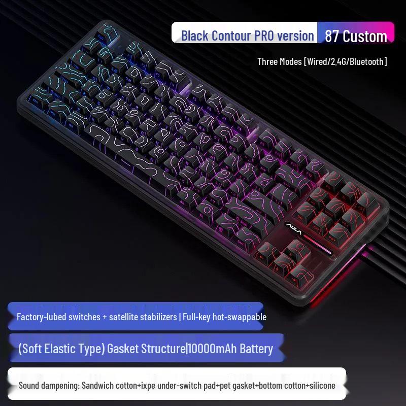 AULA F87Pro Wireless/Wired Mechanical Gaming Keyboard with Bluetooth