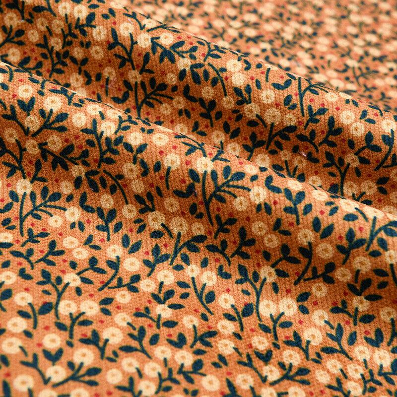 100*150 см мелкий цветочный принт ткань винтажная мягкая вельветовая ткань для шитья платье одежда скатерть сумка детская одежда