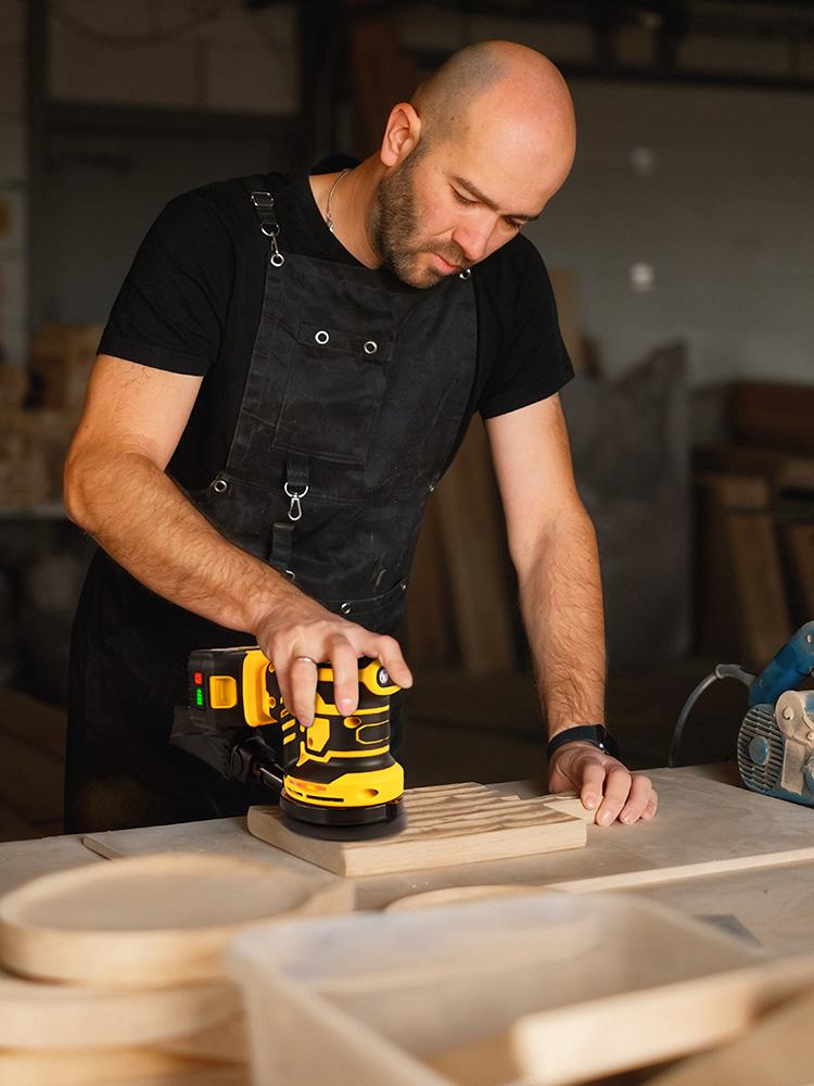 MELLWIN Аккумуляторная электрическая орбитальная шлифмашина с регулируемой скоростью, машина для шлифовки и полировки дерева для аккумулятора Makita 18 В (штырь)