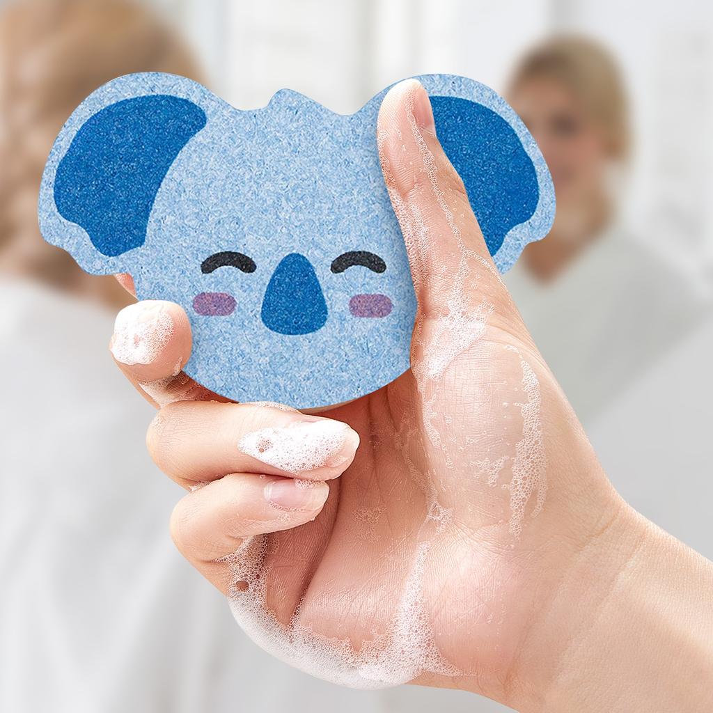 Животное Детская ванна Хлопок Древесная целлюлоза Губка Детская мультфильм Банное полотенце Хлопок для ванны Салфетка для ванны Древесная целлюлоза Хлопок