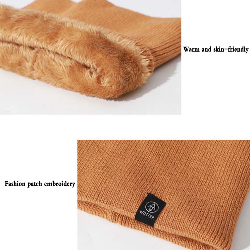 WTEMPO Bib Women's Autumn and Winter Warm Knitted Scarf Fashion All-match Solid Color Riding Outdoor Protective Cervical Collar Trendy Men