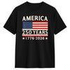 Америка 250 лет 4 июля 250-летие Флаг США Футболки Мужские 100% Хлопок Футболка с коротким рукавом Подарок Топы