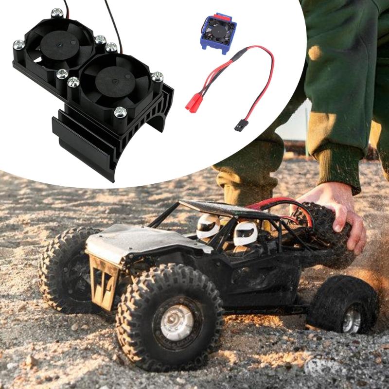 Double Cooling Fan Set For 540 3660 Motors 2000RPM Efficient Heat Dissipation for 1/10 Remote Vehicle