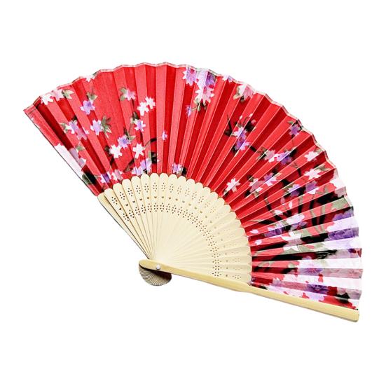 Складной веер в японском стиле с цветком, портативный летний ручной бамбуковый охлаждающий вентилятор, украшение для танцевального представления, реквизит для костюмов для вечеринок